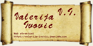 Valerija Ivović vizit kartica